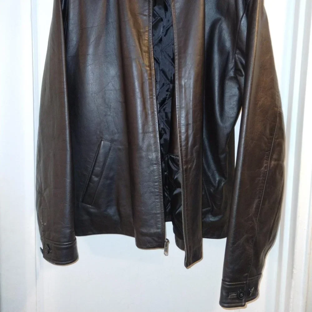 GAP - Leather Jacket - Brown - Size L - Picture 2 of 8